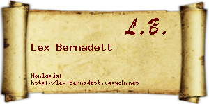 Lex Bernadett névjegykártya