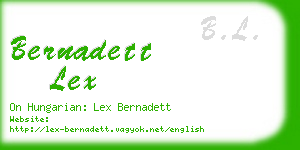 bernadett lex business card